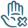 Hand with X Representing Limits on Use of Contributions